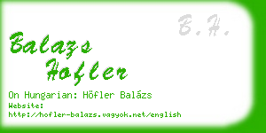 balazs hofler business card