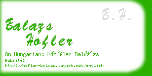 balazs hofler business card